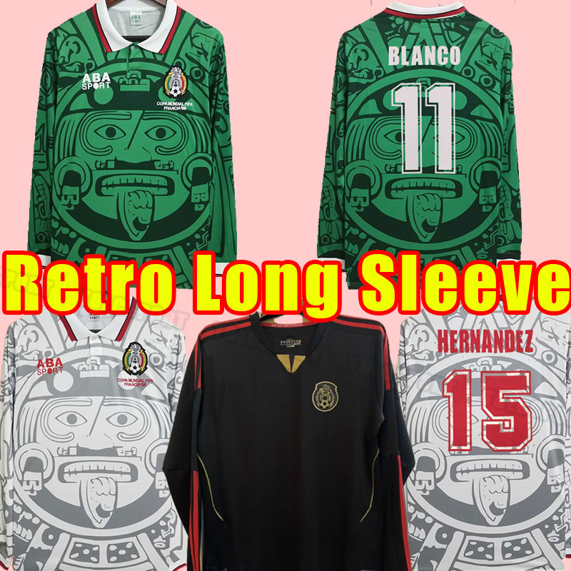 Long sleeve Vintage MEXICO RETRO soccer jerseys BLANCO Hernandez Blanco Campos uniforms JORGE CAMPOS Football shirt 1998 98 home away 2011 11
Long sleeve Vintage MEXICO RETRO soccer jerseys BLANCO Hernandez Blanco Campos uniforms JORGE CAMPOS Football shirt 1998 98 home away 2011 11