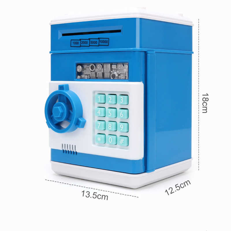 Decorative Objects Figurines Electronic Piggy Bank Safe Box Money Boxes For Children Digital Coins Cash Saving Safe Deposit Mini ATM Machine Kid Xmas 