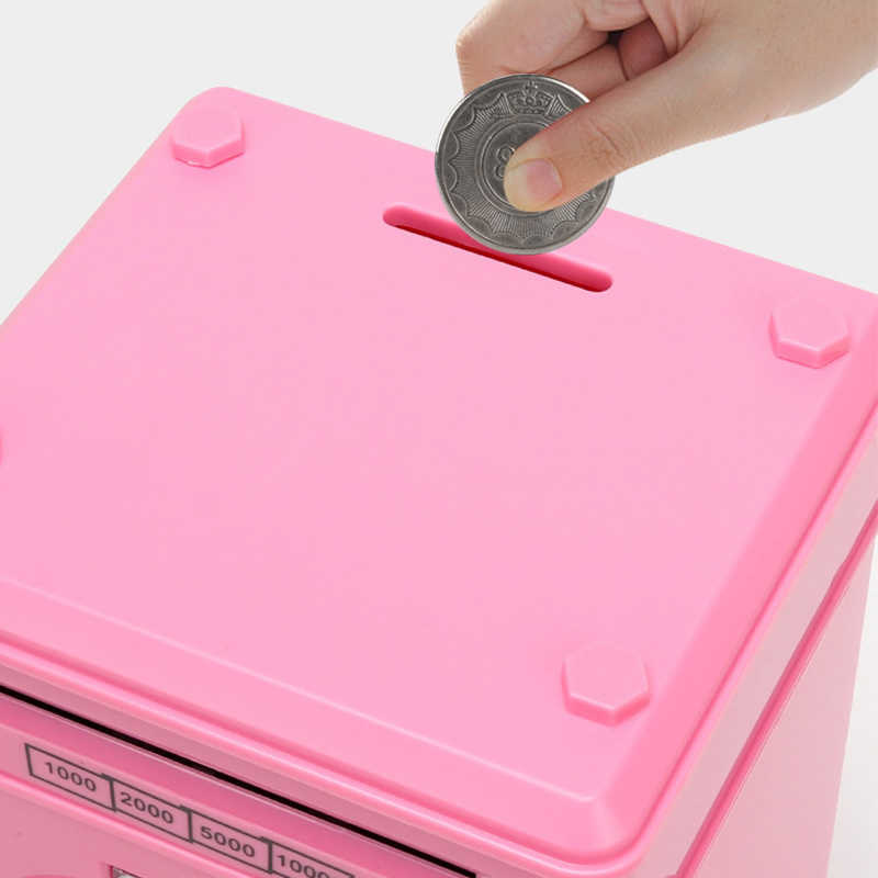 Decorative Objects Figurines Electronic Piggy Bank Safe Box Money Boxes For Children Digital Coins Cash Saving Safe Deposit Mini ATM Machine Kid Xmas 