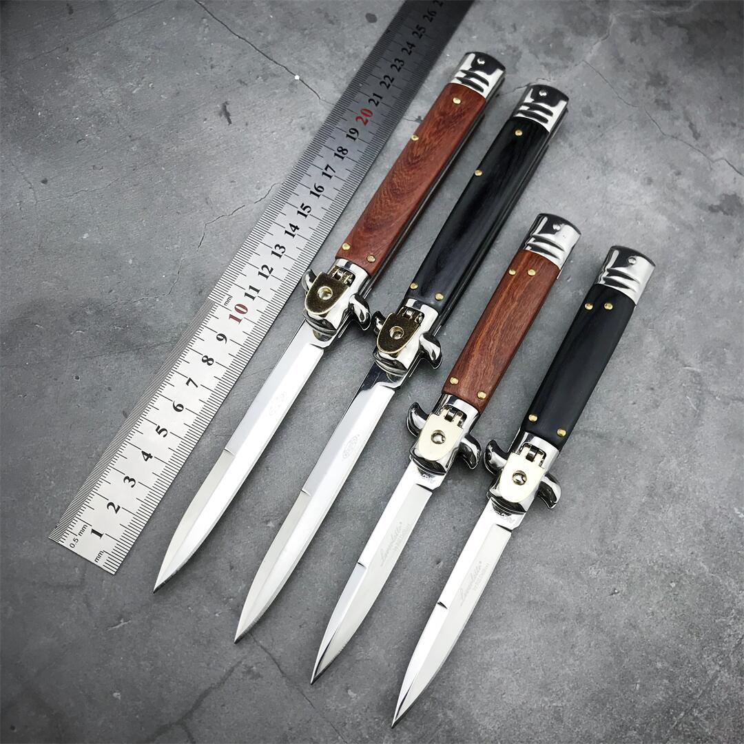 4Models Bill DeShivs Folding Blade Knife 7.6" 440C Blade, Wood Handles