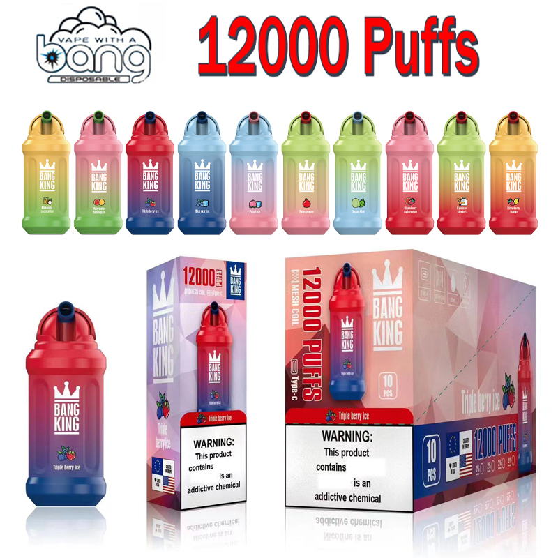 Authentic Bang Bar Disposable E cigarettes 12000 puffs king huge vape pen 12k puff 20ml pre-filled cartridges pods 600mAh recharger battery 0%-5%
Authentic Bang Bar Disposable E cigarettes 12000 puffs king huge vape pen 12k puff 20ml pre-filled cartridges pods 600mAh recharger battery 0%-5%