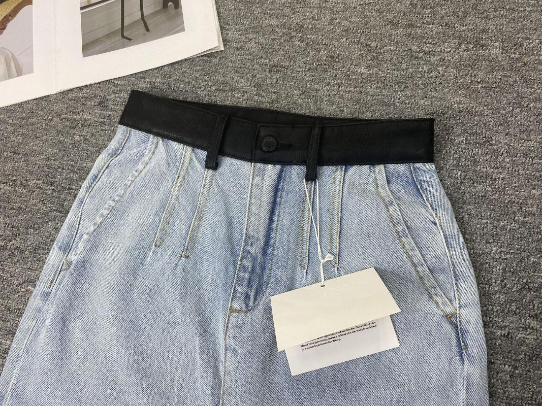 Women's Jeans Women Irregular Front Slit Design Cut Denim Skirt 2023 Fashion High Waisted Slim Long