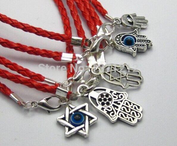 Bangle 50Pcs Fashion Vintage Mixed Kabbalah Hamsa Hand Charms Red Leather Good Luck Bracelets Bangles Jewelry A49
Bangle 50Pcs Fashion Vintage Mixed Kabbalah Hamsa Hand Charms Red Leather Good Luck Bracelets Bangles Jewelry A49