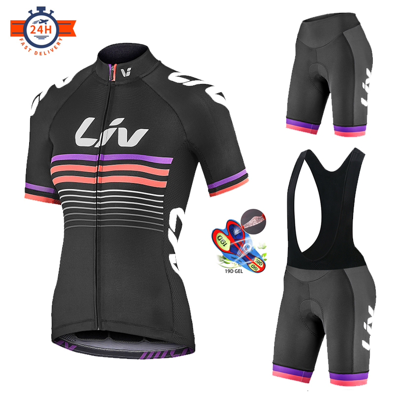 Cycling Jersey Sets LIV Women Cycling Jersey Set Summer Breathable Short Sleeve Cycling Clothing Quick-Dry MTB Bike Cycling Clothes Suit 230523