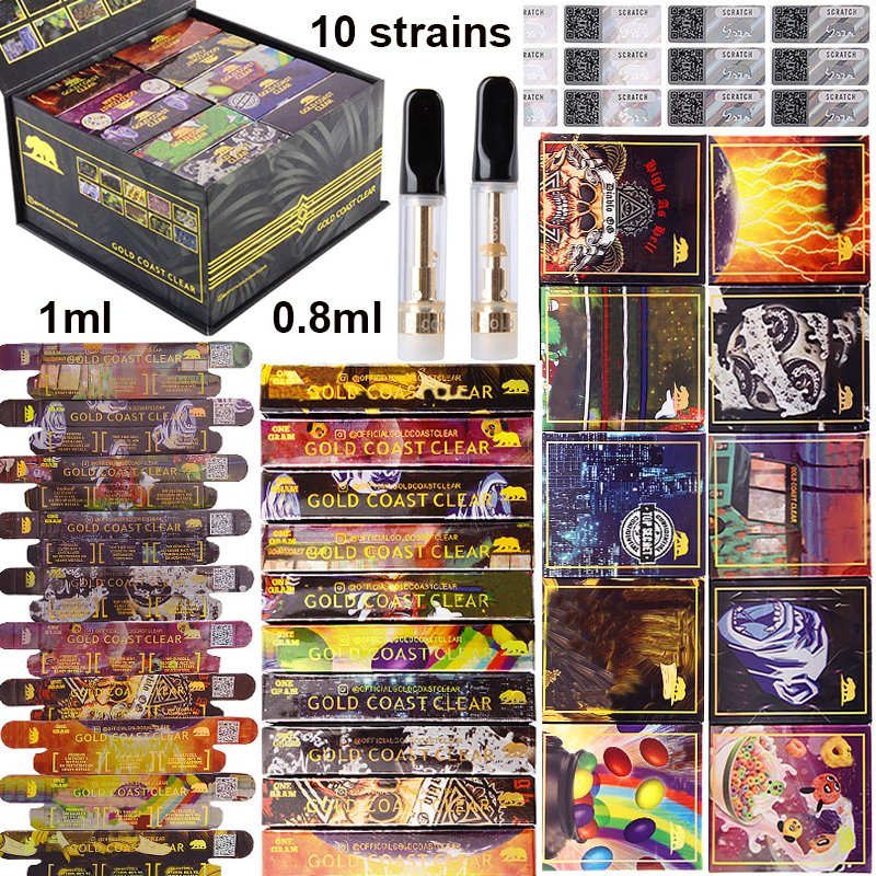 GOLD COAST CLEAR Atomizers 0.8ml 1ml GCC Summer Edition Vape Cartridges Packaging Empty Ceramic Coil Vapes Carts Thick Oil Vaporizers
GOLD COAST CLEAR Atomizers 0.8ml 1ml GCC Summer Edition Vape Cartridges Packaging Empty Ceramic Coil Vapes Carts Thick Oil Vaporizers