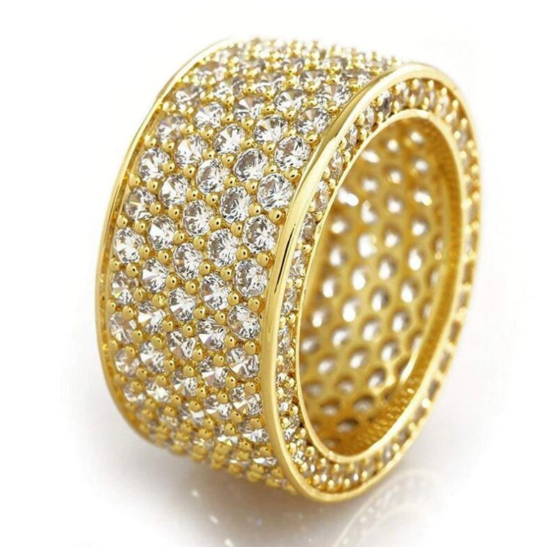 2023 Stunning Wedding Rings Luxury Jewelry 10KT White Gold Fill Pave White 5A Cubic Zircon Handmade Circle Party Women Engagement Band Ring Gift
