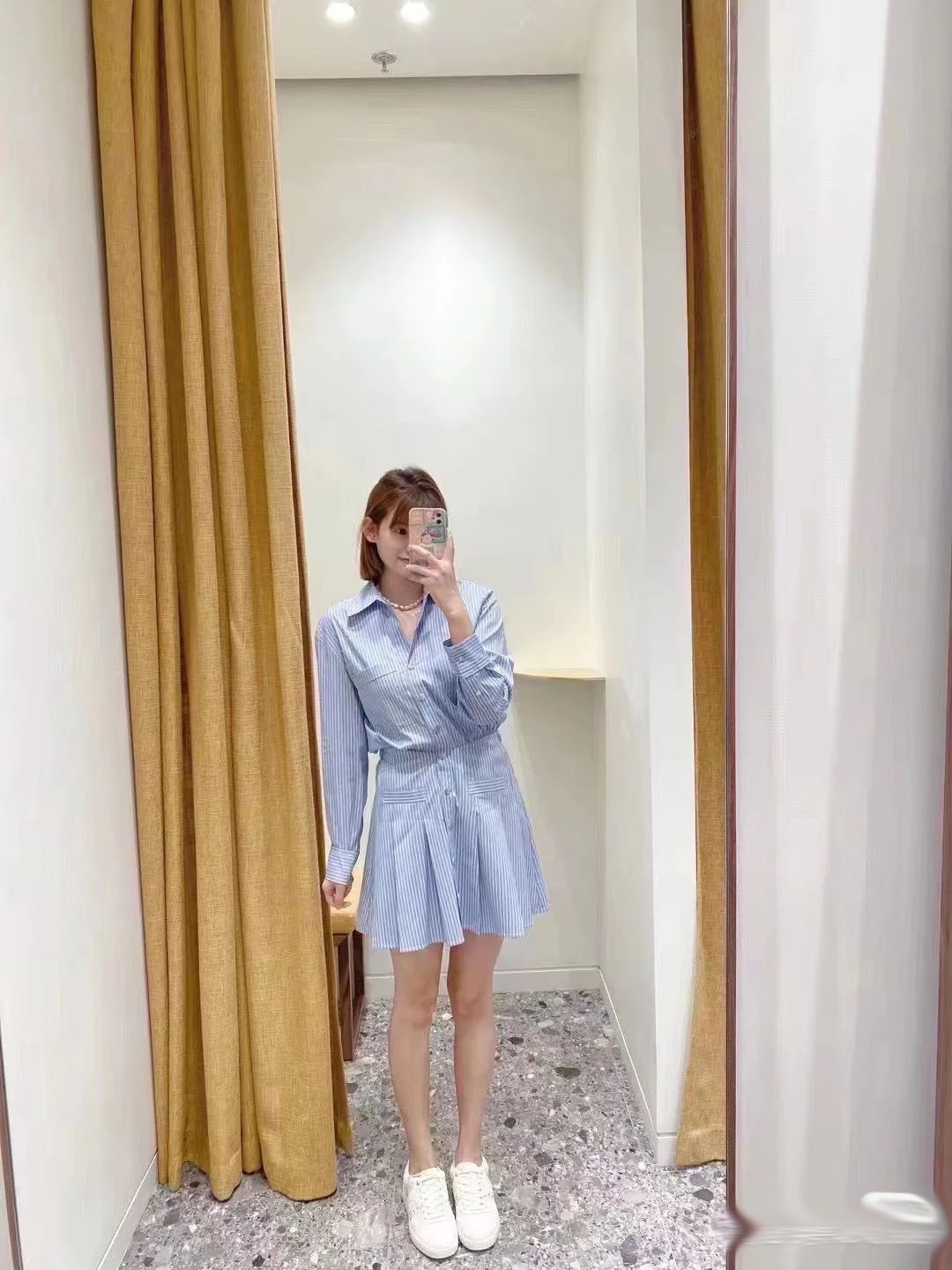 Casual Dresses S-andro Shirt Collar Striped Dress New
