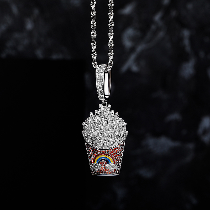 Hip Hop Solid Chip Pendant Necklace Men Women Lover Couple Childen Jewelry Gift