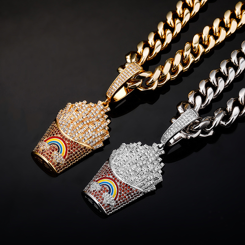 Hip Hop Solid Chip Pendant Necklace Men Women Lover Couple Childen Jewelry Gift