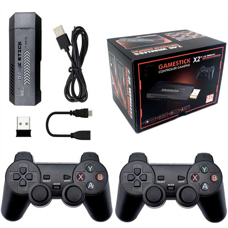 Game Controllers Joysticks X2 Plus Retro TV Game Console 3D 4K Output Gamestick 24G Dual Handles Wireless Controller Portable Home Games 128G 41000 Ga - view 9