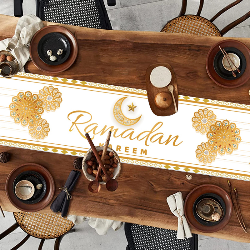 Other Event Party Supplies Ramadan Decoration Table Runner EID Mubarak Decor For Home Tablecloth Kareem Islamic Muslim Eid Al Adha Gifts 230522