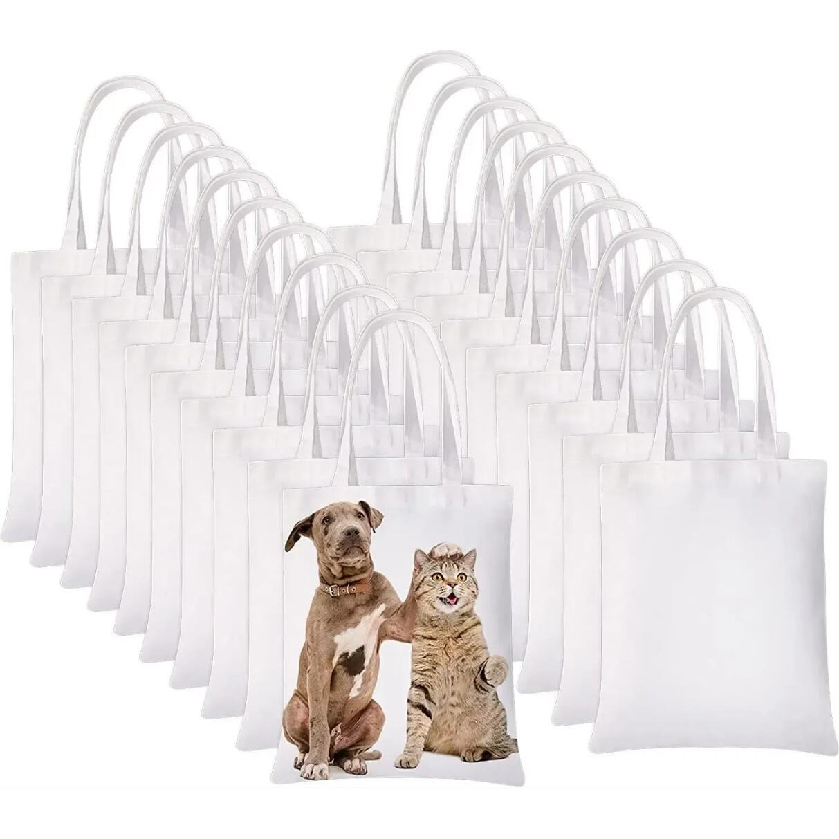 White Sublimation Tote Favor Blank Canvas Grocery Bags For Decorating And DIY Crafting DHL New G0523