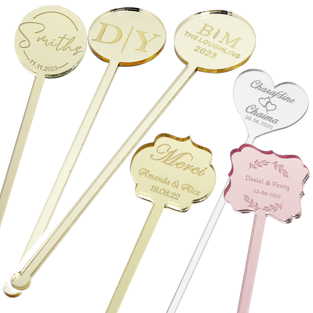 Other Event Party Supplies 100PCS Personalized Engraved Stir Sticks Etched Drink Stirrers Bar Swizzle Acrylic Table Tag Baby Shower Decor 230522
Other Event Party Supplies 100PCS Personalized Engraved Stir Sticks Etched Drink Stirrers Bar Swizzle Acrylic Table Tag Baby Shower Decor 230522