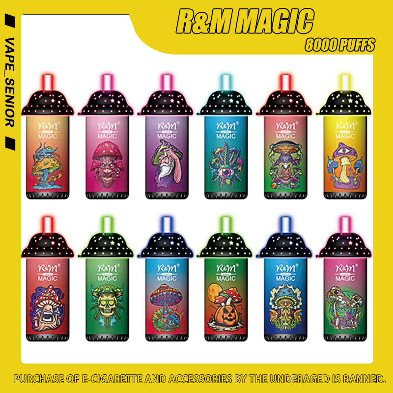 Original R&M MAGIC 8000puff Disposable Vape E cigarettes Kit rechargeable with real 8000 puffs 16ml pods LED Starlight Headliner flashlight 12 flavors Rm 8000
Original R&M MAGIC 8000puff Disposable Vape E cigarettes Kit rechargeable with real 8000 puffs 16ml pods LED Starlight Headliner flashlight 12 flavors Rm 8000