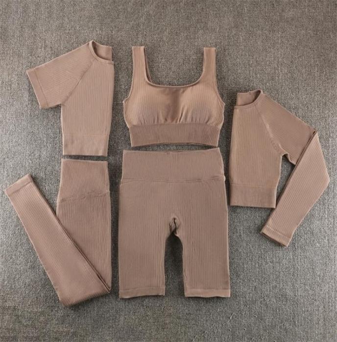 Yoga Outfits Seamless Women Set Workout Sportswear Gym Clothing Fitness Long Sleeve Crop Top High Waist Leggings Sports Suits 22103994900, Ivory 
Yoga Outfits Seamless Women Set Workout Sportswear Gym Clothing Fitness Long Sleeve Crop Top High Waist Leggings Sports Suits 22103994900, Ivory