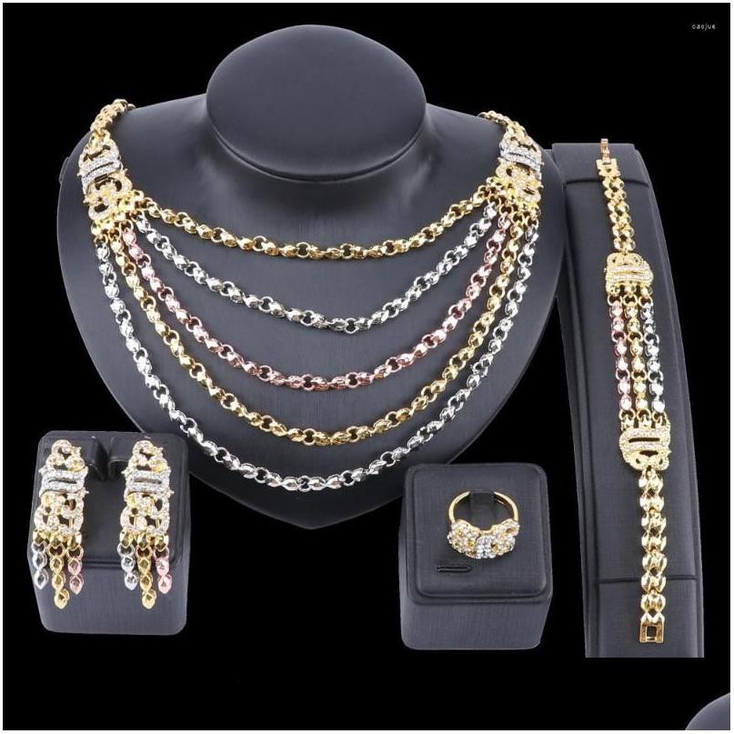 Earrings Necklace Set 3 Colors Fashion Women Beads Necklace/Earring/Ring Jewellery Party Accessories Drop Delivery Dhgarden Dhkbu, Picture shown
Earrings Necklace Set 3 Colors Fashion Women Beads Necklace/Earring/Ring Jewellery Party Accessories Drop Delivery Dhgarden Dhkbu, Picture shown
