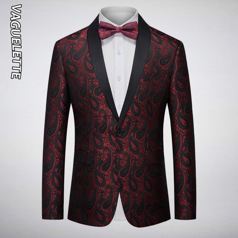 VAGUELETTE Men's Paisley Tuxedo Jacket Stylish Jacquard Suit Blazer Coat for Wedding Prom Dinner Party Blazer Costume Homme, Red
VAGUELETTE Men's Paisley Tuxedo Jacket Stylish Jacquard Suit Blazer Coat for Wedding Prom Dinner Party Blazer Costume Homme, Red