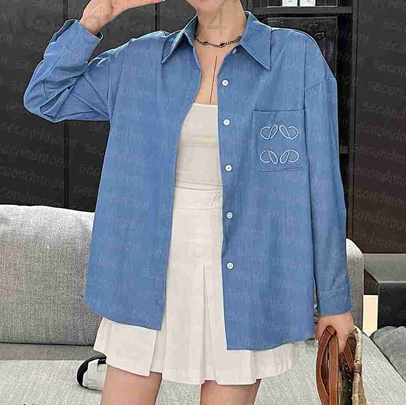 Women' Blouses & Shirts designer Fashion Embroidered T Shirt Womens Long Sleeve Tees Summer Casual Blue Lapel Neck UUB5
Women' Blouses & Shirts designer Fashion Embroidered T Shirt Womens Long Sleeve Tees Summer Casual Blue Lapel Neck UUB5