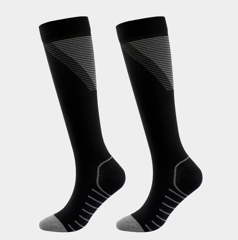 Women's Men's Compression Knee High Socks Sports Soccer Energizing Comfort Fatigue Relief Stretch Stripes Stockings S/M L/XL