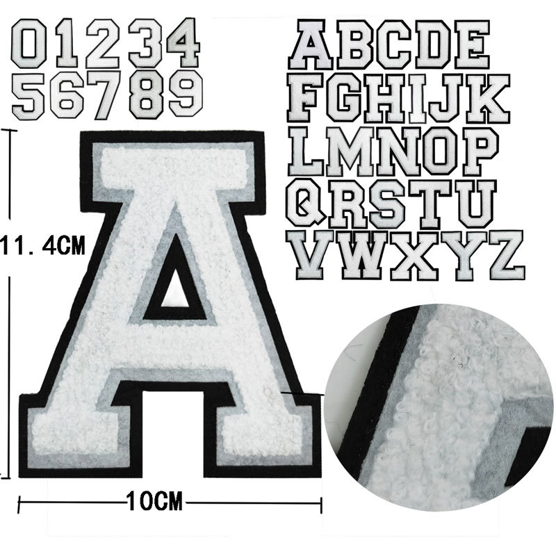 Notions 26 Pieces Large 4.5 Inch Iron on Patches White Chenille Embroidered Varsity A-Z Letter Patch and Numbers for Clothing Jacket T-Shirt Backpack DIY Supplies
Notions 26 Pieces Large 4.5 Inch Iron on Patches White Chenille Embroidered Varsity A-Z Letter Patch and Numbers for Clothing Jacket T-Shirt Backpack DIY Supplies