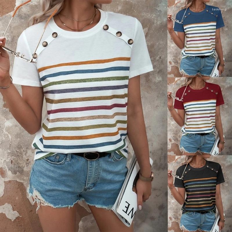 Women' T Shirts 50JB Striped Shirt Top Crewneck T-Shirt Casual Women Short Sleeve, Black
Women' T Shirts 50JB Striped Shirt Top Crewneck T-Shirt Casual Women Short Sleeve, Black