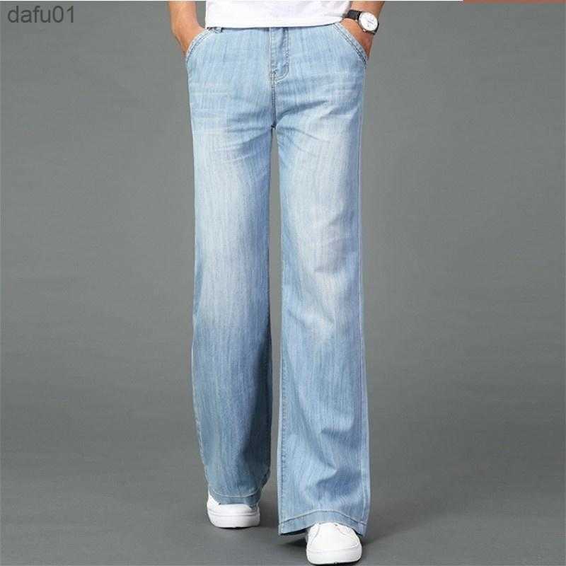 Men's Jeans Men's Jeans 60s 70s Vintage Bell Bottom Flared Denim Pants Retro Wide Leg Trousers Slim Fit For Men L230520