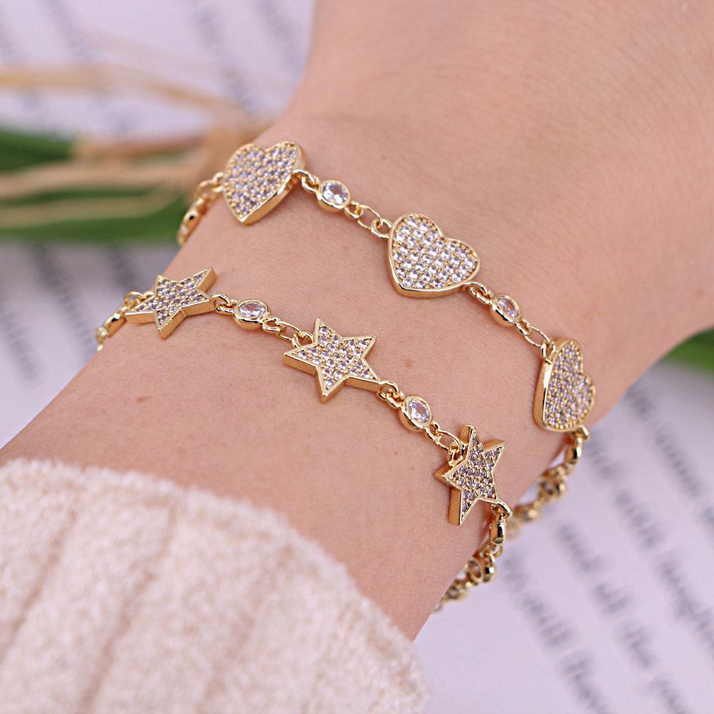 Bangle 5PCS Cute Heart / Star CZ Zircon Bacelets Bangles for Women Jewelry Dainty Gold Color Bracelet Pulseiras Bijoux
Bangle 5PCS Cute Heart / Star CZ Zircon Bacelets Bangles for Women Jewelry Dainty Gold Color Bracelet Pulseiras Bijoux
