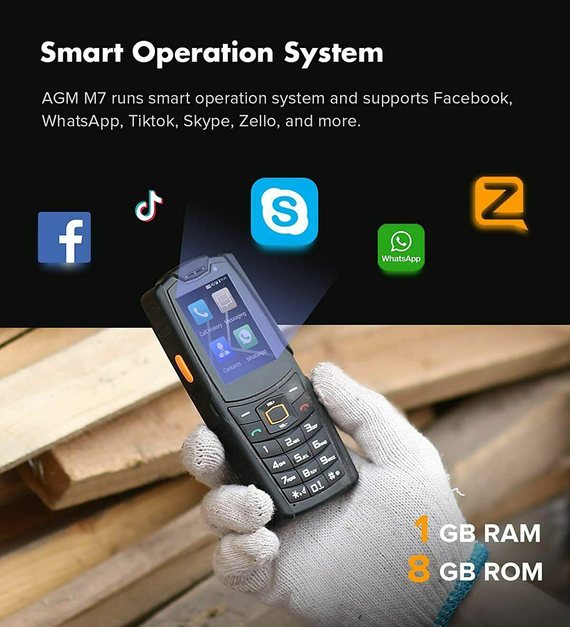 tlm AGM M7 Rugged Phone, IP68 W, 2500mAh Battery Unlocked Cell Phone for Seniors Dual SIM Biggest Speaker5
tlm AGM M7 Rugged Phone, IP68 W, 2500mAh Battery Unlocked Cell Phone for Seniors Dual SIM Biggest Speaker5