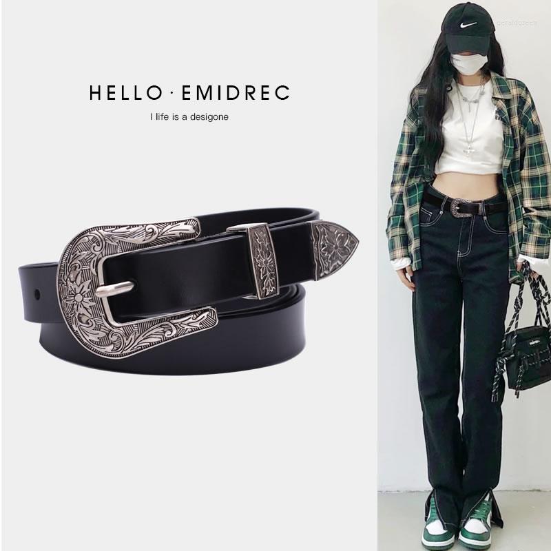 Belts Girl Belt Female Fine Ins Style American Waistblet Retro Black Silver Buckle Punk Leather Wild Wide Tide Cool
Belts Girl Belt Female Fine Ins Style American Waistblet Retro Black Silver Buckle Punk Leather Wild Wide Tide Cool