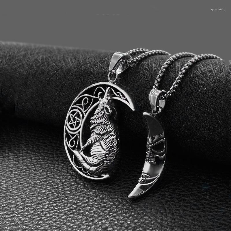 Pendant Necklaces Fashion Titanium Steel Couple Model Moon Skull Retro Hip Hop Street Punk Jewelry
Pendant Necklaces Fashion Titanium Steel Couple Model Moon Skull Retro Hip Hop Street Punk Jewelry