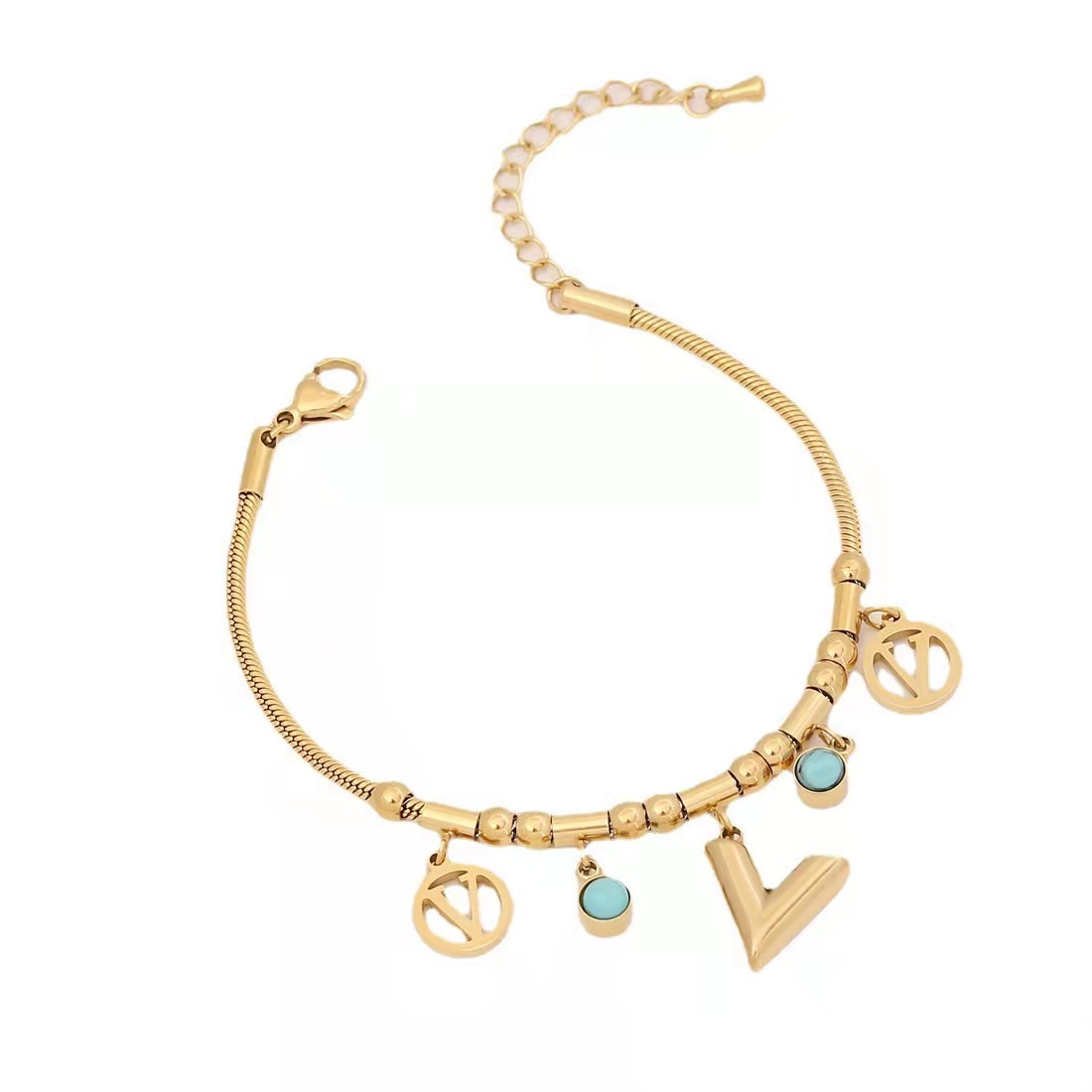 Cute Elephant Turtle Charm Bracelet Fashion Gold Plated Stainless Steel Jewelry for Women