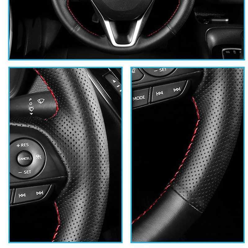 Steering Wheel Covers Anti-Slip Car Accessories Black Leather Car Steering Wheel Braid Cover For BMW M Sport M3 E90 E91 E92 E93 E87 E81 E82 E88 X1 E84