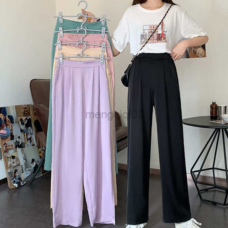 Women's Jeans Spring Summer Straight Wide Leg Pants Korean Style Loose High Waist Casual Trousers Solid Office Straight Pants Harajuku Pants Y23