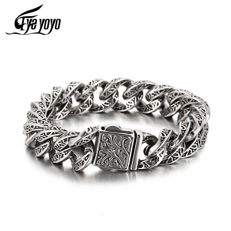 Bangle Vintage Sculpture Cuban Cuff Bracelet Stainless Steel Custom Charms Curb Link Chain Men Bracelets
Bangle Vintage Sculpture Cuban Cuff Bracelet Stainless Steel Custom Charms Curb Link Chain Men Bracelets