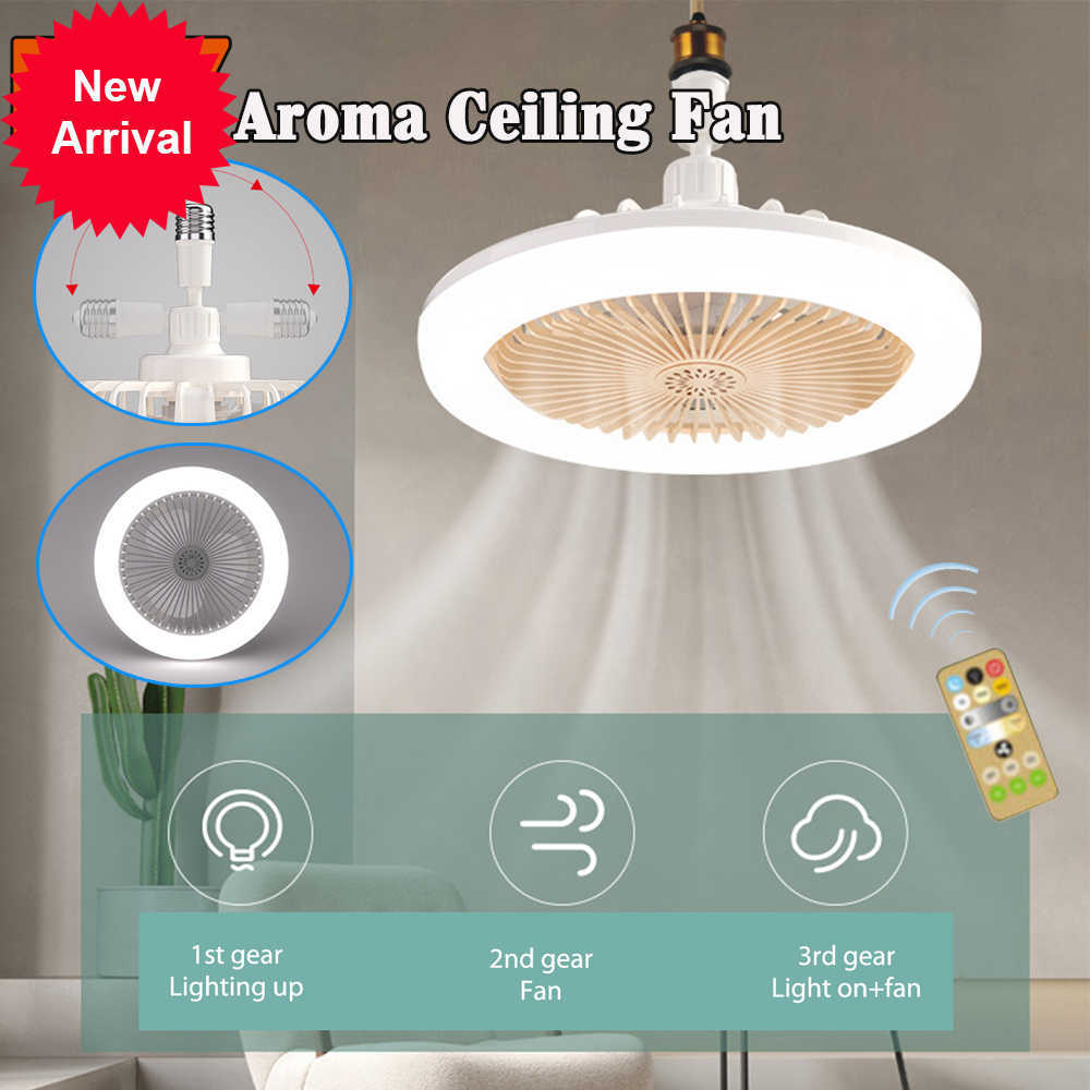 New Aromatherapy Fan Universal E27 Light Holder Ceiling Fan with Lamps Remote Control Stepless Dimming Timing Hanging Fan 
New Aromatherapy Fan Universal E27 Light Holder Ceiling Fan with Lamps Remote Control Stepless Dimming Timing Hanging Fan