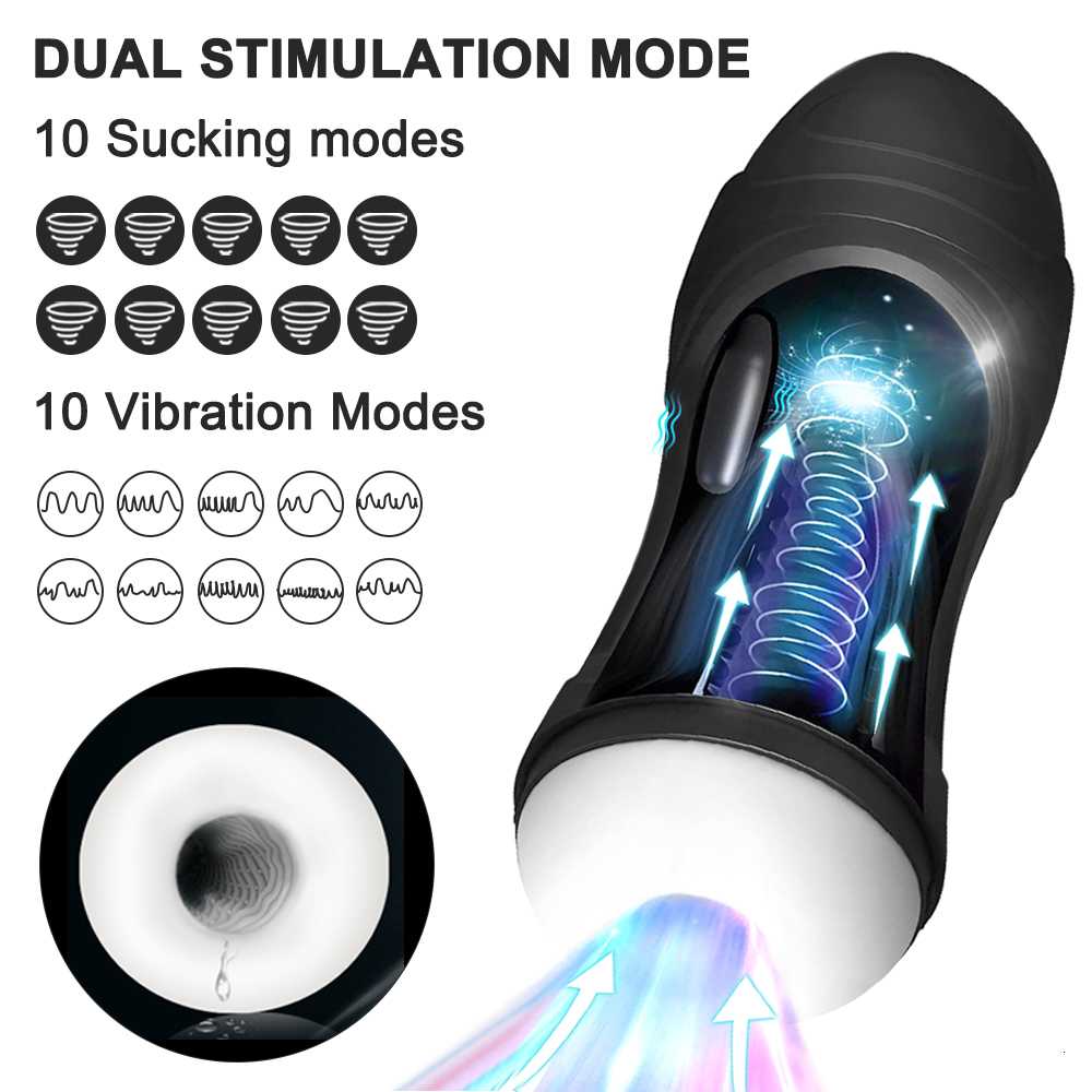 Masturbators Fully automatic male masturbation vibration oral sex suction machine silicone vaginal masturbation cup sex toy adult products 230524