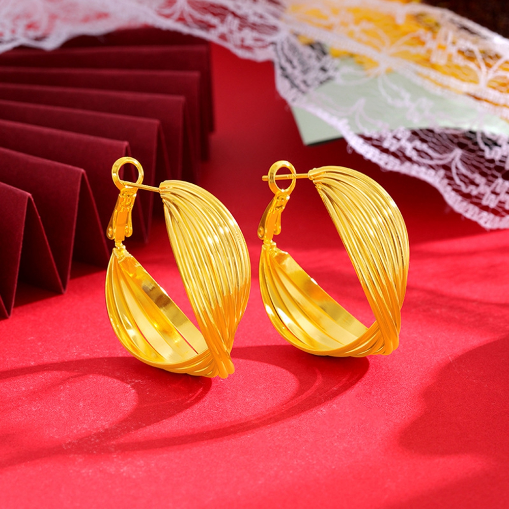 Women Hoop Earrings Circle Multi-layer crossing Fashion Real 18k Yellow Gold Filled Lady Girls Simple Style Sexy Jewelry Present
Women Hoop Earrings Circle Multi-layer crossing Fashion Real 18k Yellow Gold Filled Lady Girls Simple Style Sexy Jewelry Present