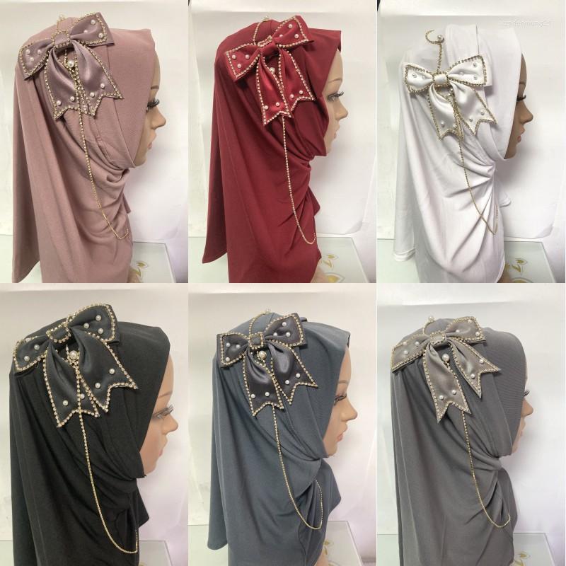 Ethnic Clothing Ramadan Fashion Dubai Females Bow-Knot Rhinestone Beadeds Headwear One Piece Amira Hijabs Eid Islamic Muslim Women Turban
Ethnic Clothing Ramadan Fashion Dubai Females Bow-Knot Rhinestone Beadeds Headwear One Piece Amira Hijabs Eid Islamic Muslim Women Turban