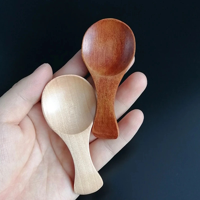 Mini Wooden Spoons Small Kitchen Spice Condiment Spoon Sugar Tea Coffee Scoop Short Handle Wood Kids Spoon Kitchen Gadgets