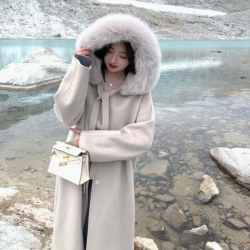 Women' Wool & Blends HStar 2023 Women Winter Elegant Solid Big Fur Collar Woolen Coats Female Red Thick Warm Long Korean Hooded Outerwears
Women' Wool & Blends HStar 2023 Women Winter Elegant Solid Big Fur Collar Woolen Coats Female Red Thick Warm Long Korean Hooded Outerwears