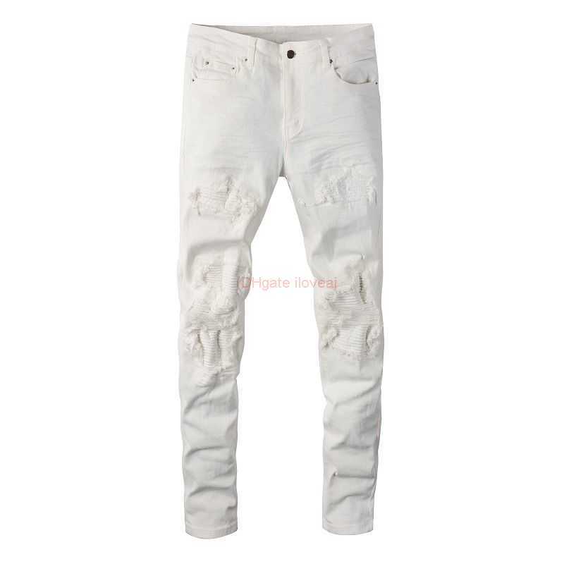Designer Clothing Amires Jeans Denim Pants Amies High Street White Damaged Hole Patch Jeans Mens Ins Youth Elastic Slim Fit Pants Distressed Ripped Skinny Motocycle
Designer Clothing Amires Jeans Denim Pants Amies High Street White Damaged Hole Patch Jeans Mens Ins Youth Elastic Slim Fit Pants Distressed Ripped Skinny Motocycle