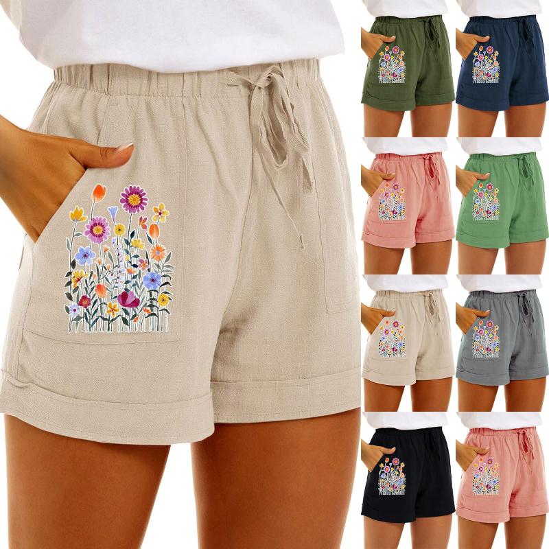 Women' Shorts Casual Women' Printing Cotton High Waist Pocket Pants Loose Straight Leg Fashion Sports, Grey 
Women' Shorts Casual Women' Printing Cotton High Waist Pocket Pants Loose Straight Leg Fashion Sports, Grey