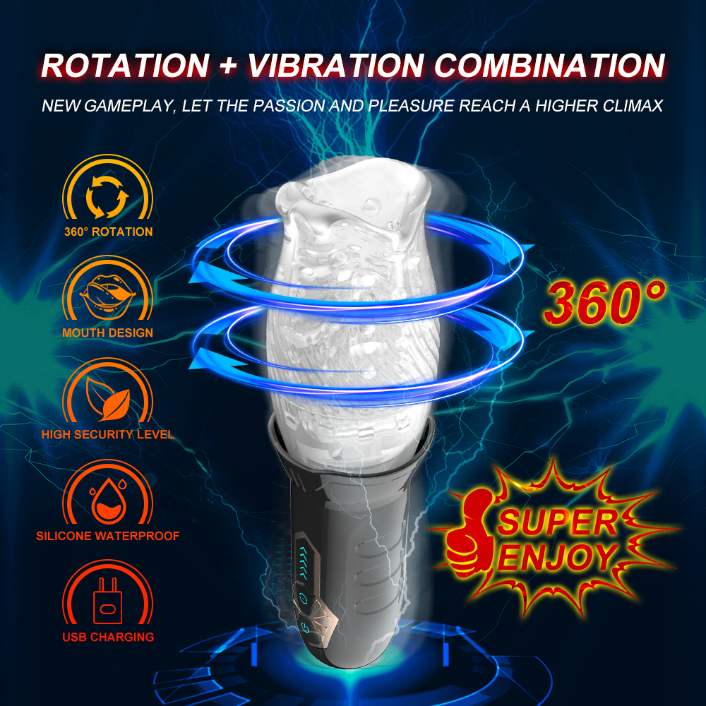 Masturbators Rotary suction Masturbator for Men Real Oral Sex Glans Trainer 230524
