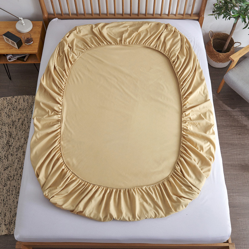 Bedding sets 100% Cotton Fitted Sheet with Elastic Bands Non Slip Adjustable Mattress Covers for Single Double King Queen Bed 140160200cm 230531