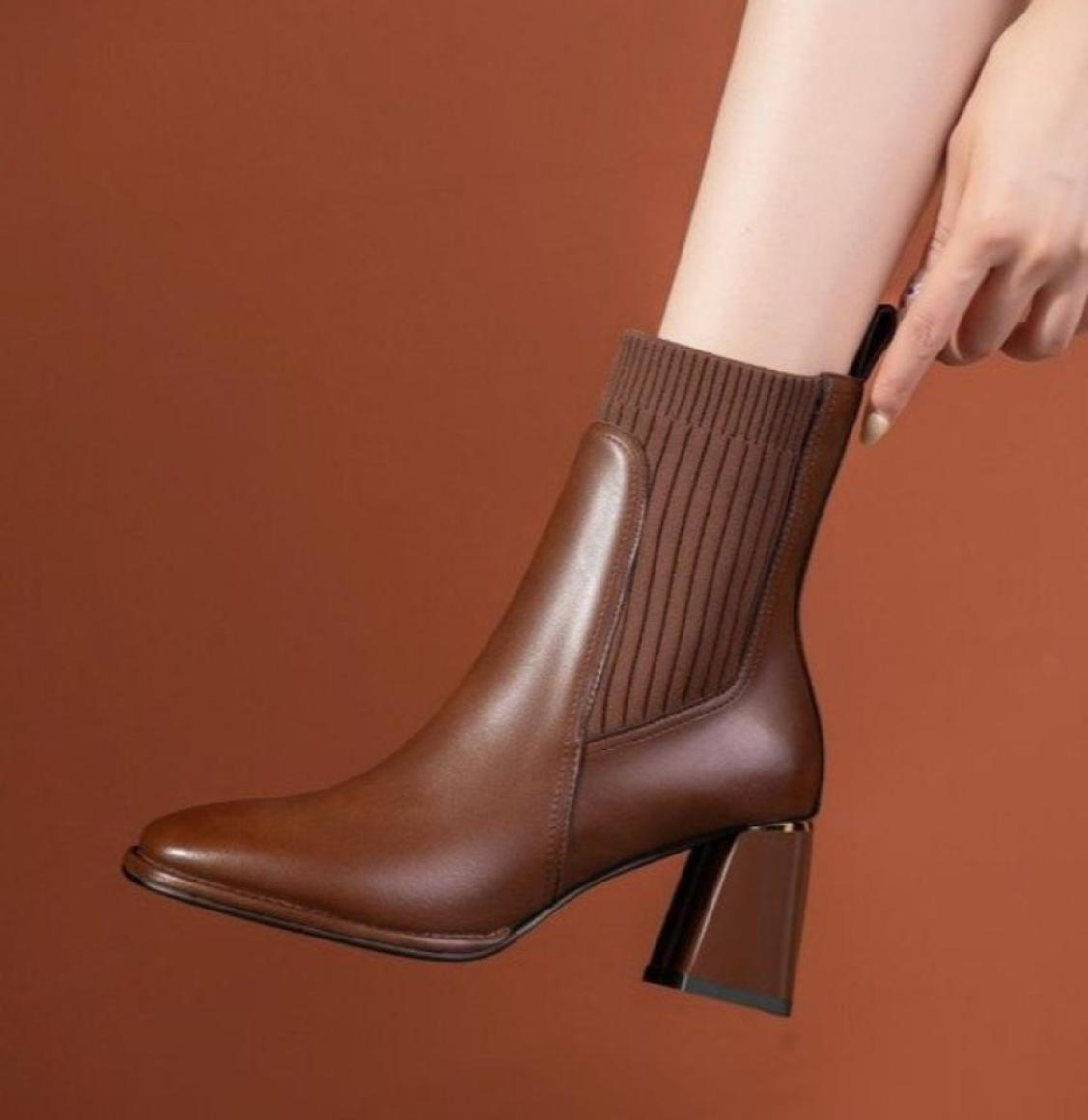 Boots Office Ladies Casual Women Ankle Autumn Winter Concise Genuine Leather Knitting Thick High Heels Basic Shoes 2211101561607, Black
Boots Office Ladies Casual Women Ankle Autumn Winter Concise Genuine Leather Knitting Thick High Heels Basic Shoes 2211101561607, Black