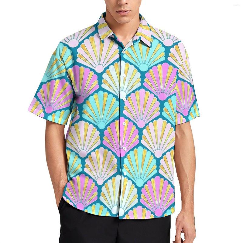 Men's Casual Shirts Sea Shells Beach Shirt Male Pink And Teal Hawaii Short Sleeve Pattern Streetwear Oversize Blouses Gift, Style-1
Men's Casual Shirts Sea Shells Beach Shirt Male Pink And Teal Hawaii Short Sleeve Pattern Streetwear Oversize Blouses Gift, Style-1