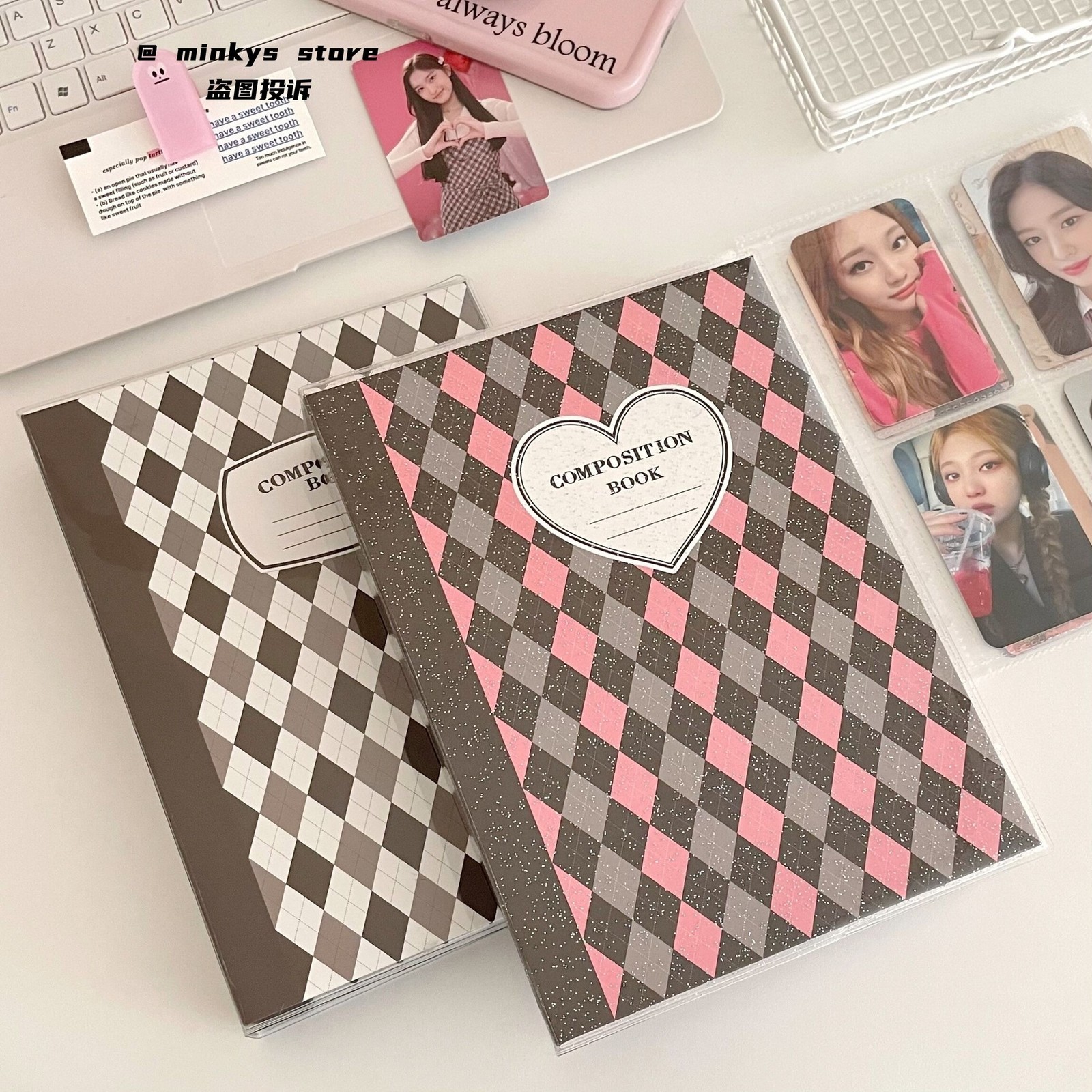 Notepads MINKYS Retro Rhombus A5 Kpop Pocard Binder Collect Book Idol Po Card Album Kawaii Stationery 230523