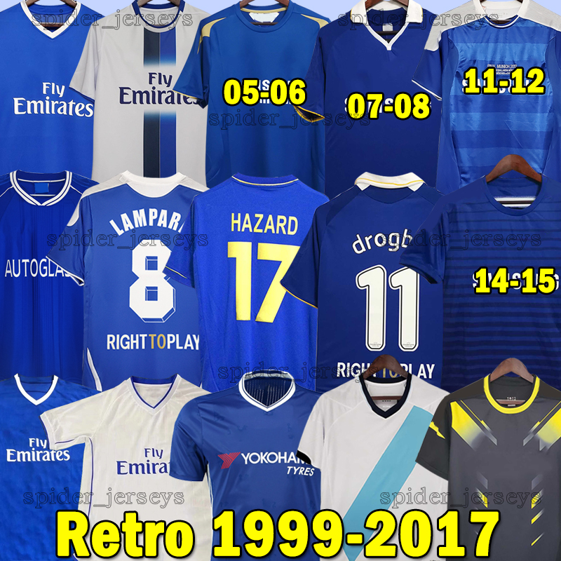 CFC 1999 Retro Soccer Jerseys Lampard Torres Drogba 01 03 05 06 07 08 Hasselbaink Lampard Long sleeve Football Shirts 2011 12 13 Crespo 2014 15 16 17 Hughes Vialli GULLIT