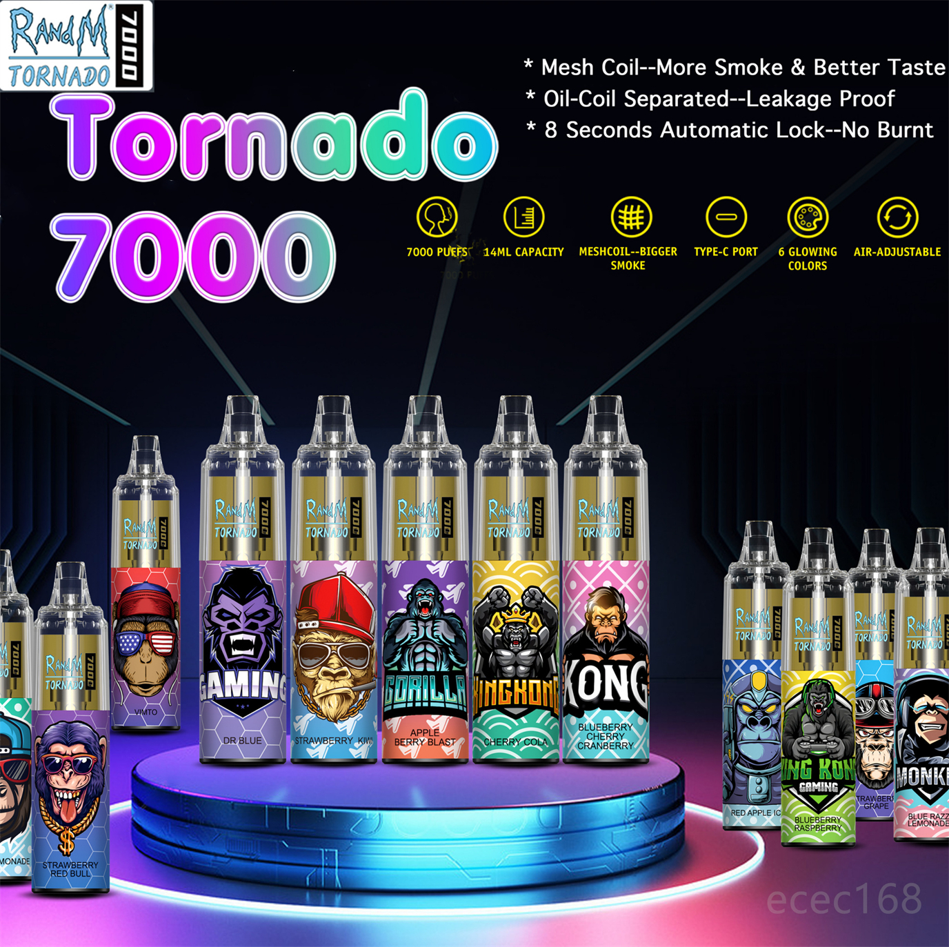 puff 7000 original randm tornado Puff 7000 disposable vape e cigarettes desechable puff 7k Pod Device vapes pen 21 colors vaporizer GORILLA appearance RGB Light
puff 7000 original randm tornado Puff 7000 disposable vape e cigarettes desechable puff 7k Pod Device vapes pen 21 colors vaporizer GORILLA appearance RGB Light