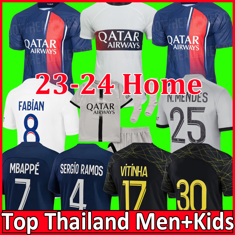23 24 soccer jerseys 4TH MBAPPE HAKIMI SERGIO RAMOS Vitinha N.Mendes Fabian 2023 2024 PSGs Maillots football shirt men kids kit set uniform enfants maillot de foot, 22 home
23 24 soccer jerseys 4TH MBAPPE HAKIMI SERGIO RAMOS Vitinha N.Mendes Fabian 2023 2024 PSGs Maillots football shirt men kids kit set uniform enfants maillot de foot, 22 home